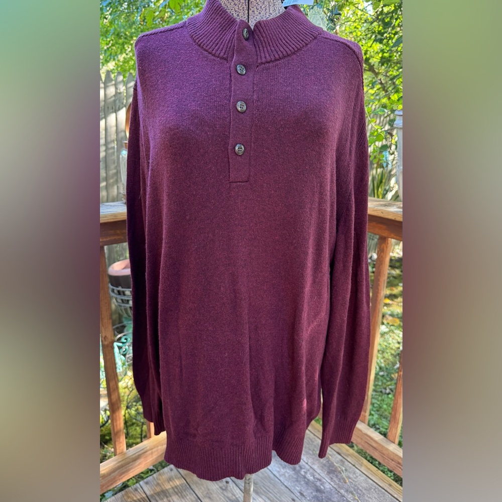 Gap NEW WITH TAGS Mens Purple Pinot Noir Pullover Button Sweater Size XXL